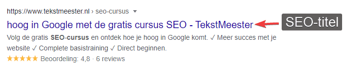 SEO titel zoekresultaten